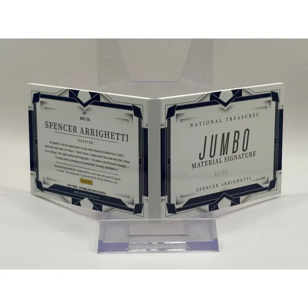 2024 National Treasures Spencer Arrighetti Rookie Booklet Jumbo Patch Auto 3/10 - Picture 4 of 6